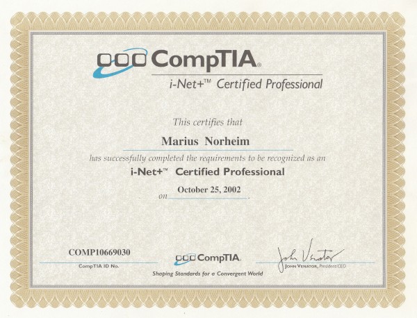 iNet+ Certified Professional